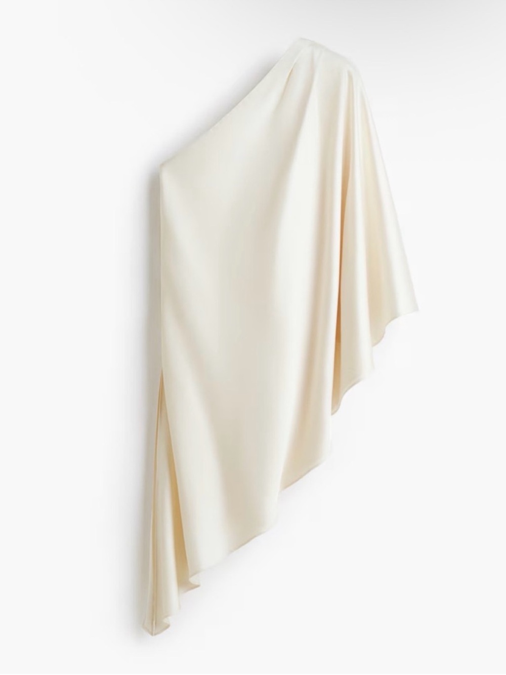 NWT H&M Edition Women's White Satin One-Shoulder Asymmetric Top | Size M - Picture 3 of 5